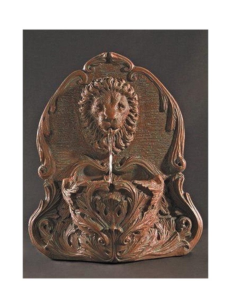 Lion Cast Stone Wall Outdoor Fountain - Outdoor Art Pros