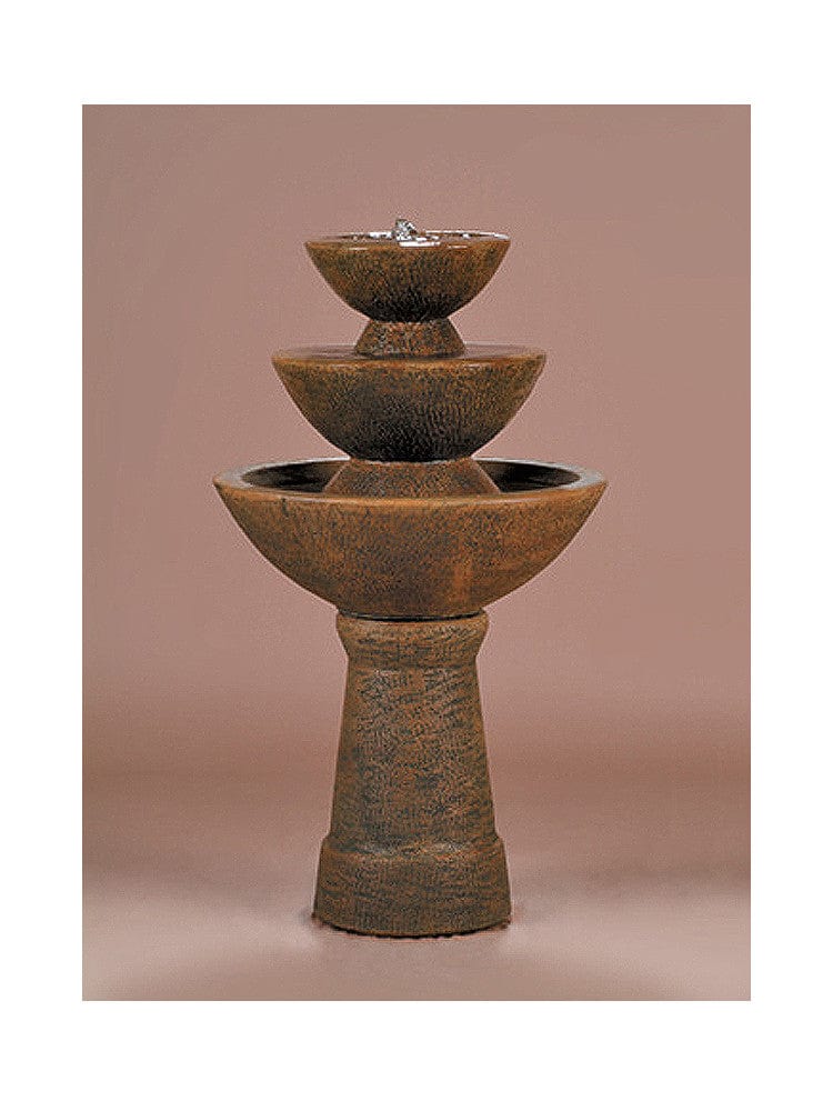 Three Tier Color Bowl Garden Fountain - Tall - Outdoor Art Pros
