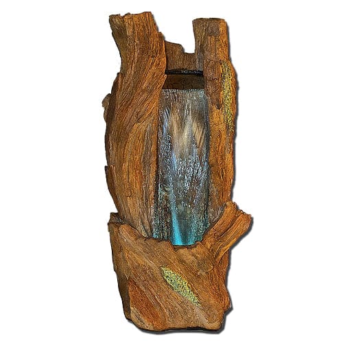 Waterfall Log Cast Stone Garden Fountain - Outdoor Art Pros