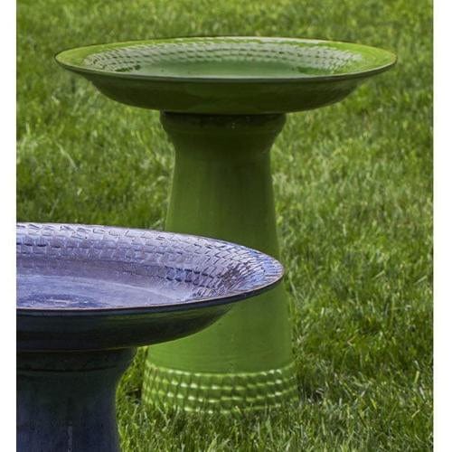 Yellow Green Tattersall Birdbath - Outdoor Art Pros