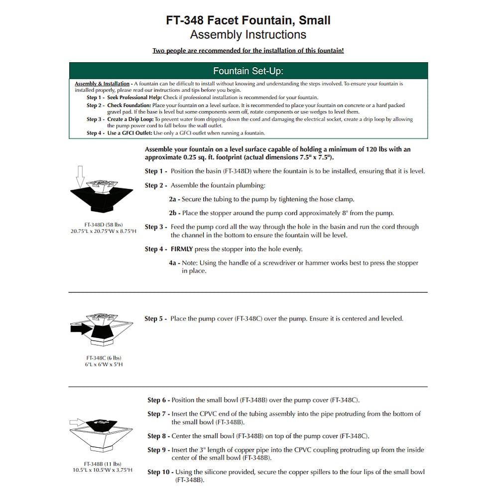 Small Facet Modern Garden Fountain