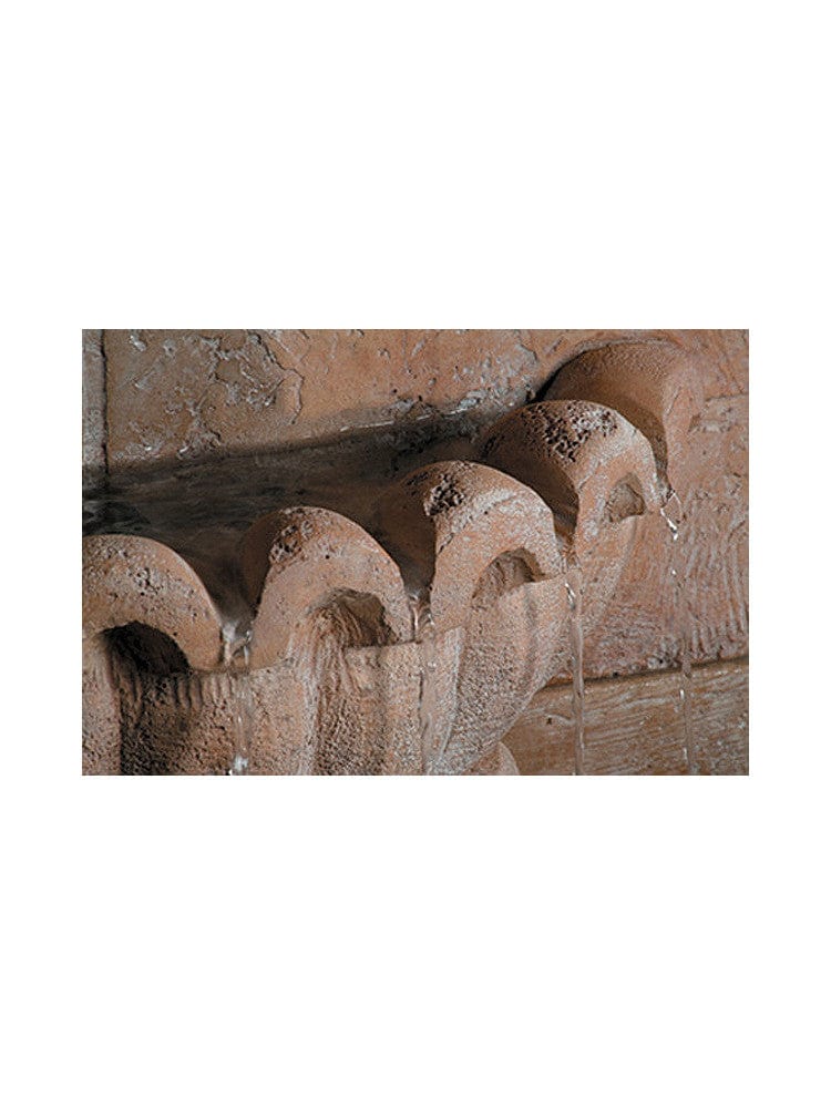 Shell Quatrefoil Wall Outdoor Fountain - Small - Outdoor Art Pros