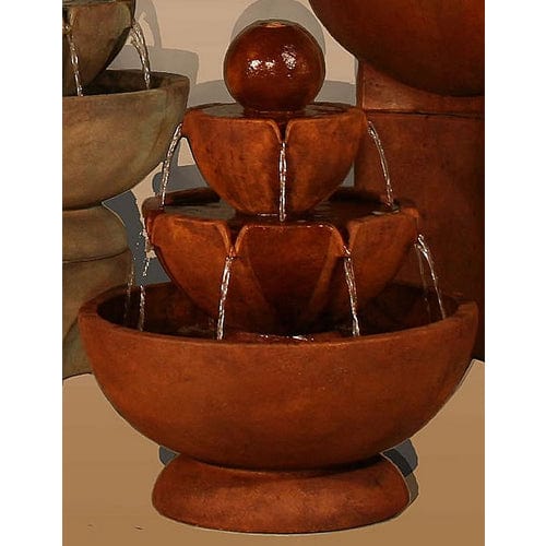 Low Stone Vessels Tiered Water Fountain - Outdoor Art Pros
