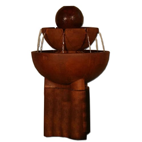 Large Sphere Stone Vessels Fountain on Pedestal - Outdoor Art Pros