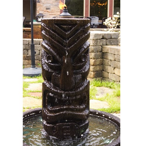 Tiki Column Outdoor Fountain - Outdoor Art Pros
