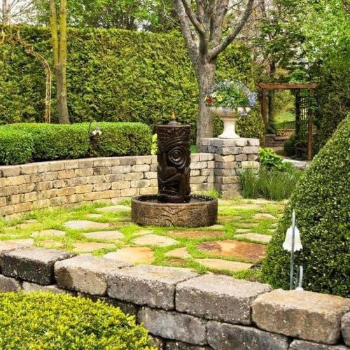 Tiki Column Outdoor Fountain - Outdoor Art Pros