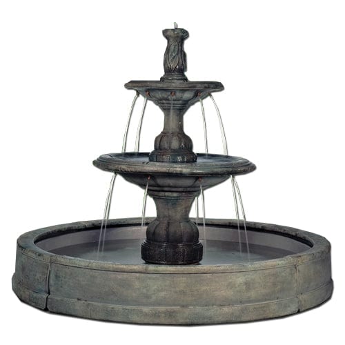 Small Contemporary Tier Fountain in Valencia Pool - Outdoor Art Pros