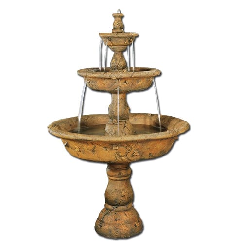 Triple Tazza Tier Outdoor Fountain - Outdoor Art Pros