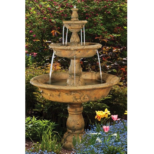Triple Tazza Tier Outdoor Fountain - Outdoor Art Pros