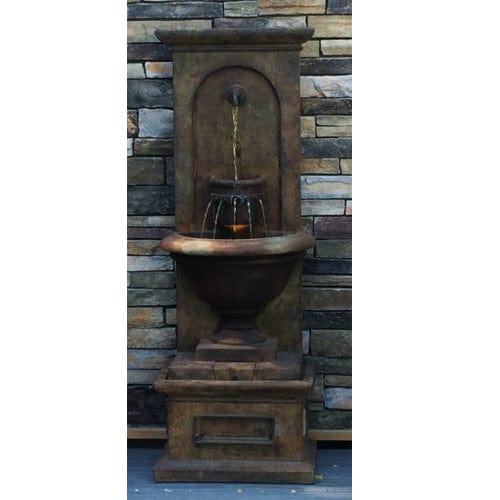 Vivanda Flat Wall Garden Fountain In Relic Lava Finish - Outdoor Art Pros