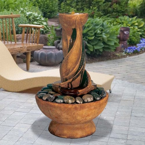 Spiral Garden Fountain - Outdoor Art Pros