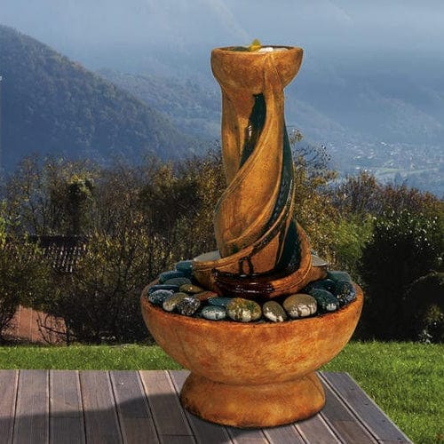 Spiral Garden Fountain - Outdoor Art Pros
