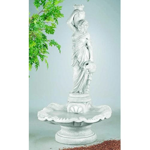 Rebecca At Well Outdoor Fountain in Sunburst Shell - Outdoor Art Pros