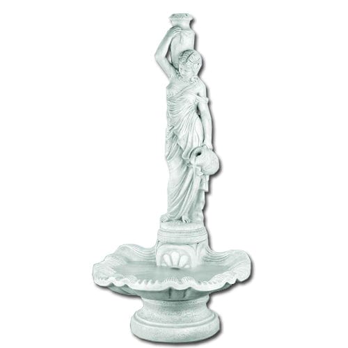 Rebecca At Well Outdoor Fountain in Sunburst Shell - Outdoor Art Pros