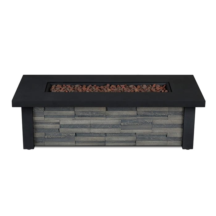 Berthoud Propane Fire Table in Stacked Stone with NG Conversion - Outdoor Art Pros