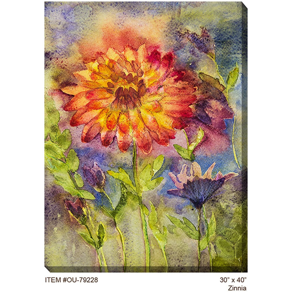 Zinnia Outdoor Canvas Art - Outdoor Art Pros