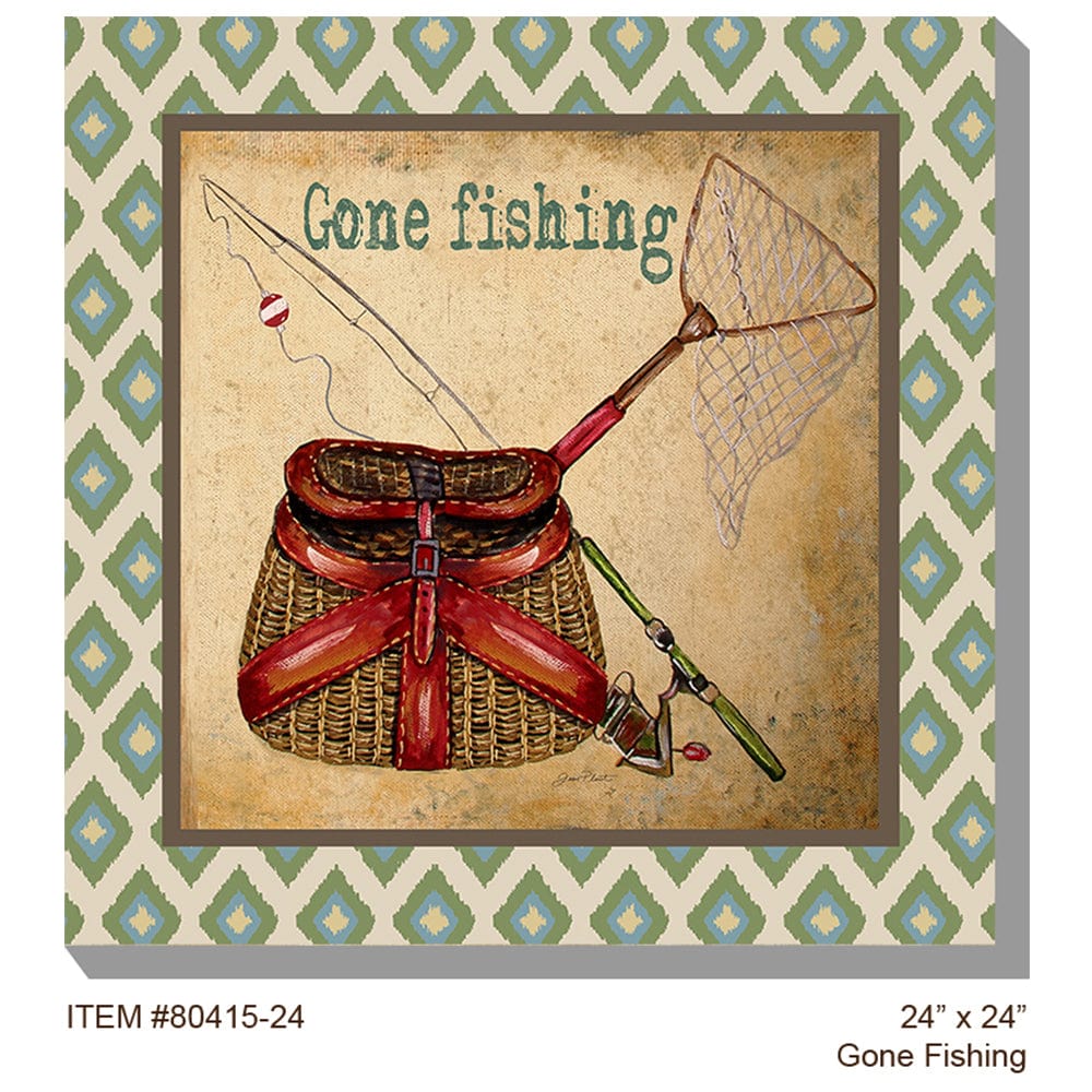 Gone Fishing Outdoor Canvas Art - Outdoor Art Pros