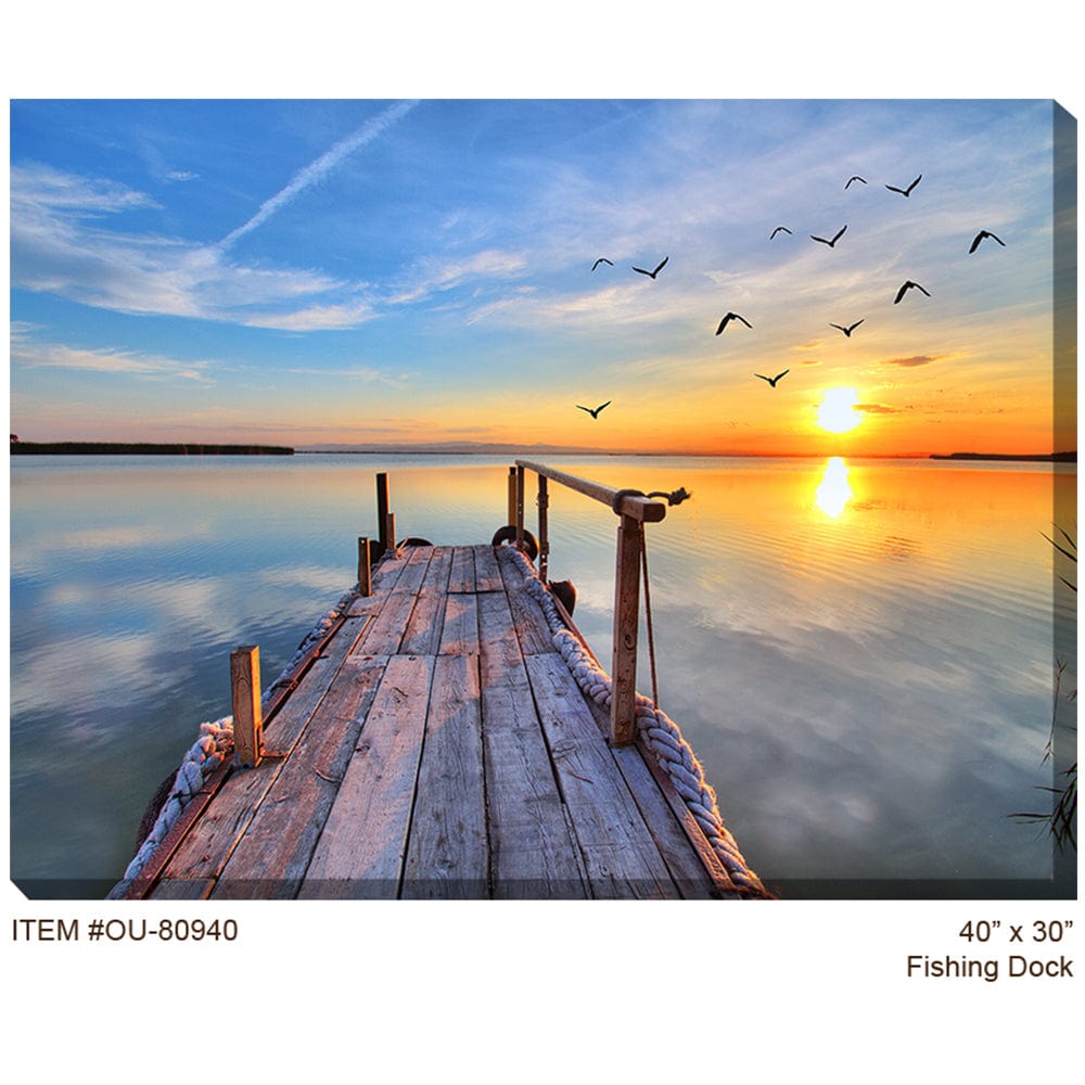 Fishing Dock Outdoor Canvas Art - Outdoor Art Pros