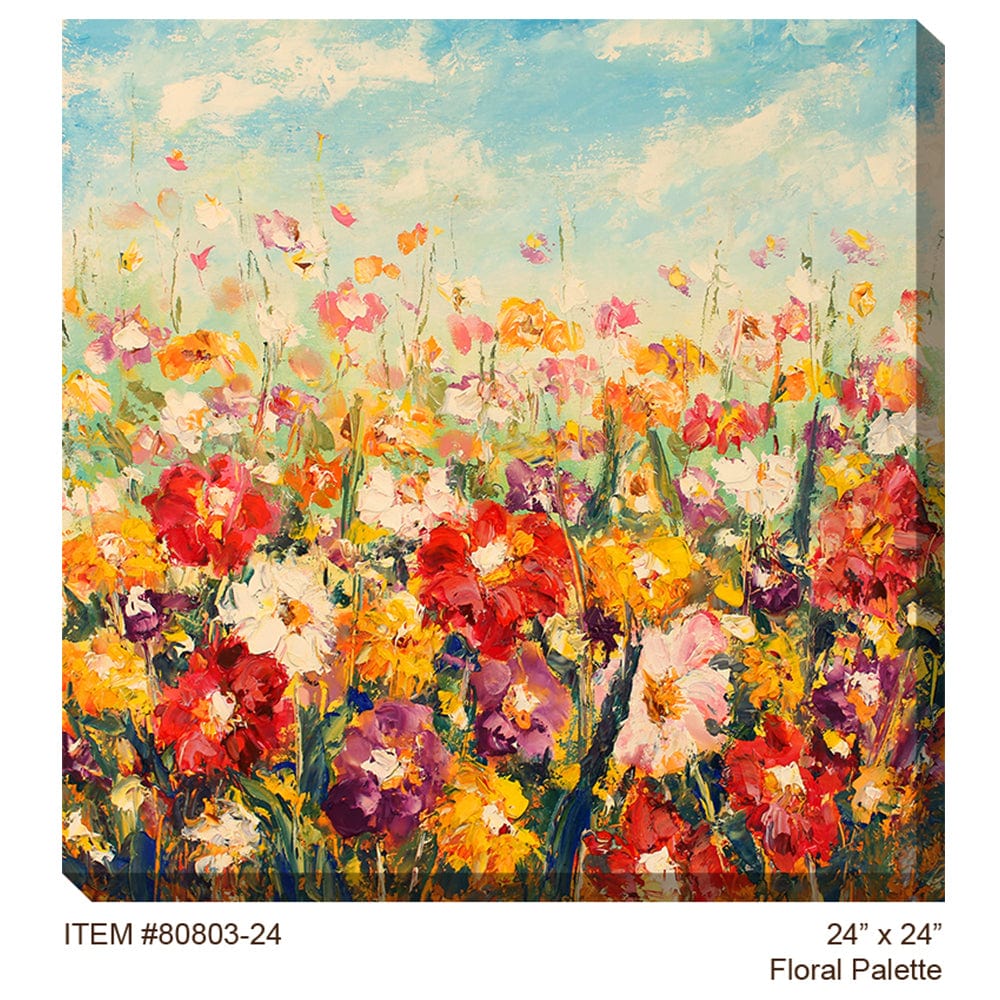 Floral Palette Outdoor Canvas Art - Outdoor Art Pros