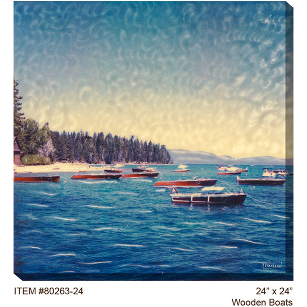 Wooden Boats Outdoor Canvas Art - Outdoor Art Pros