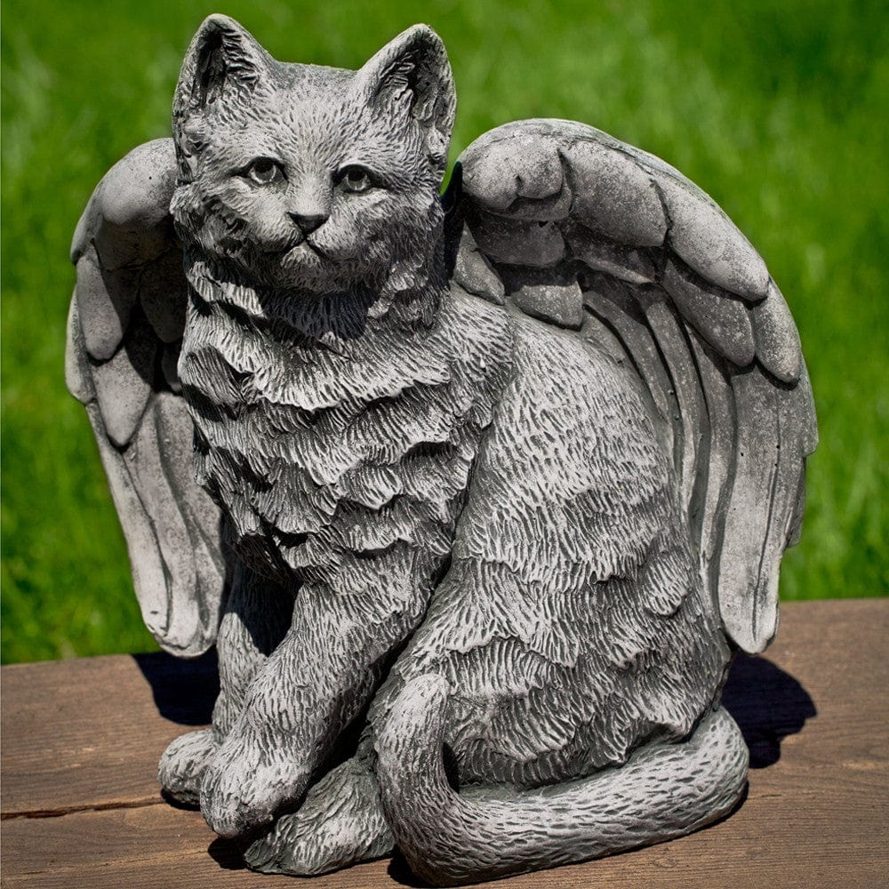 Angel Kitty Cast Stone Garden Cat Statue