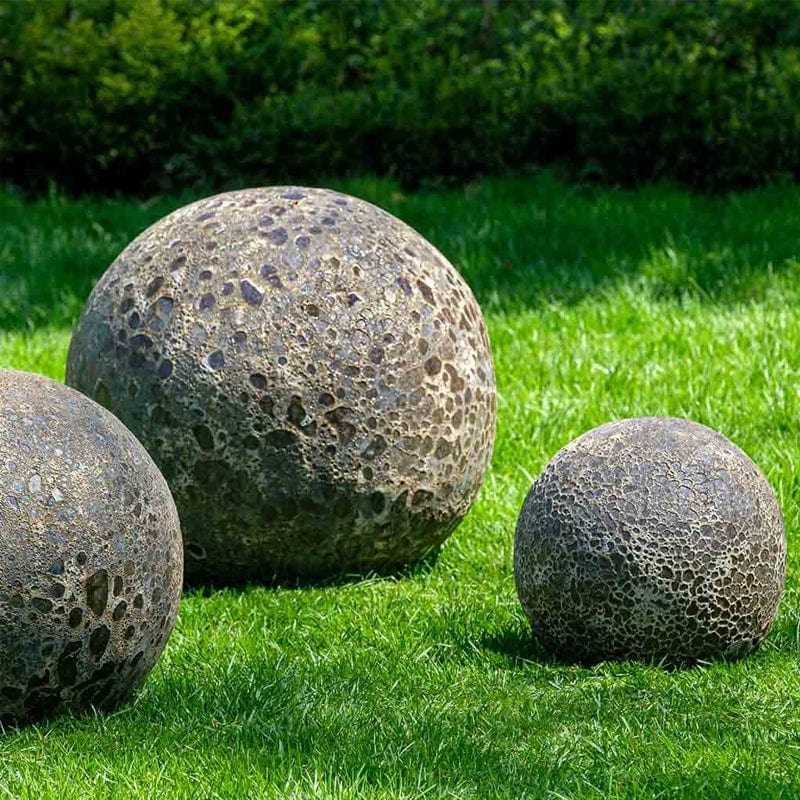 Angkor Spheres - Set of 3 in Fossil Grey | Garden Spheres- Outdoor Art Pros