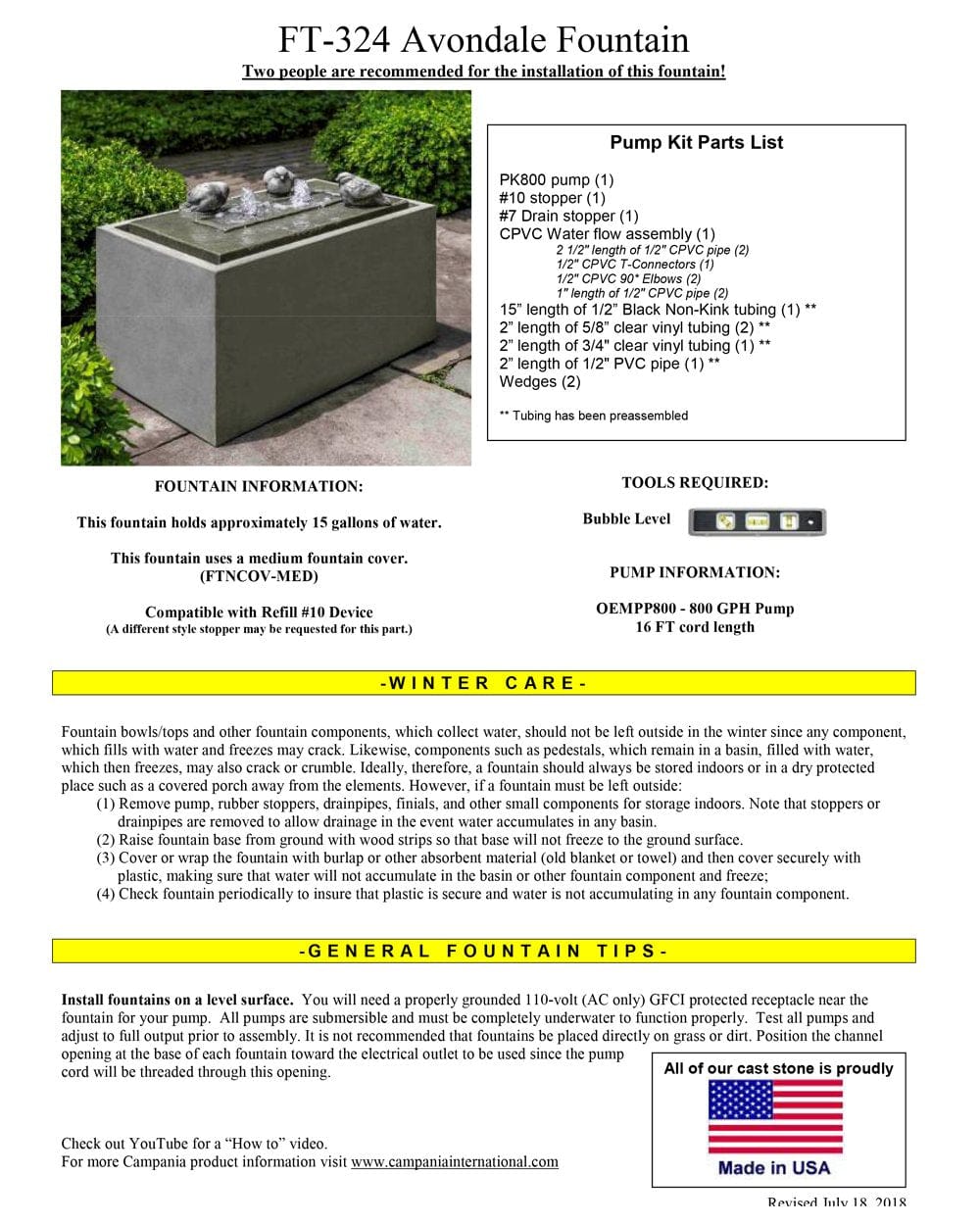 Avondale Birds Garden Fountain - Outdoor Art Pros