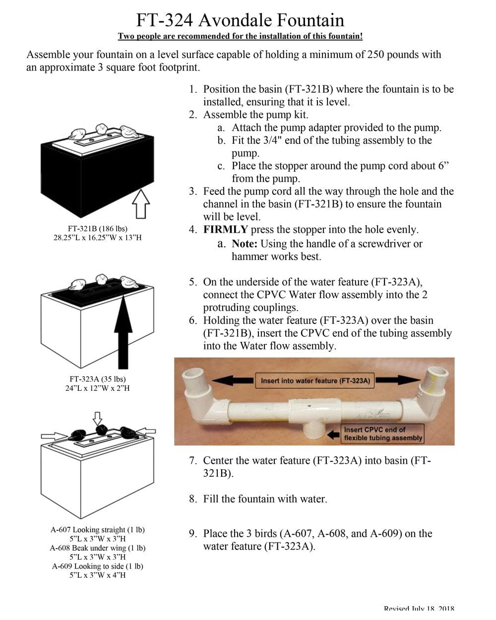 Avondale Birds Garden Fountain - Outdoor Art Pros