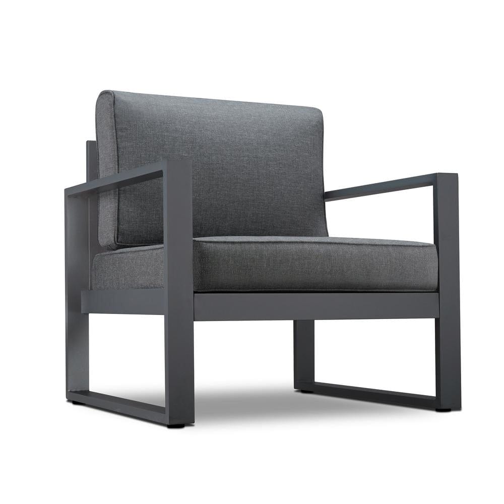 Baltic Outdoor Chair Set in Gray Aluminum Frame with Gray Cushions - Outdoor Art Pros