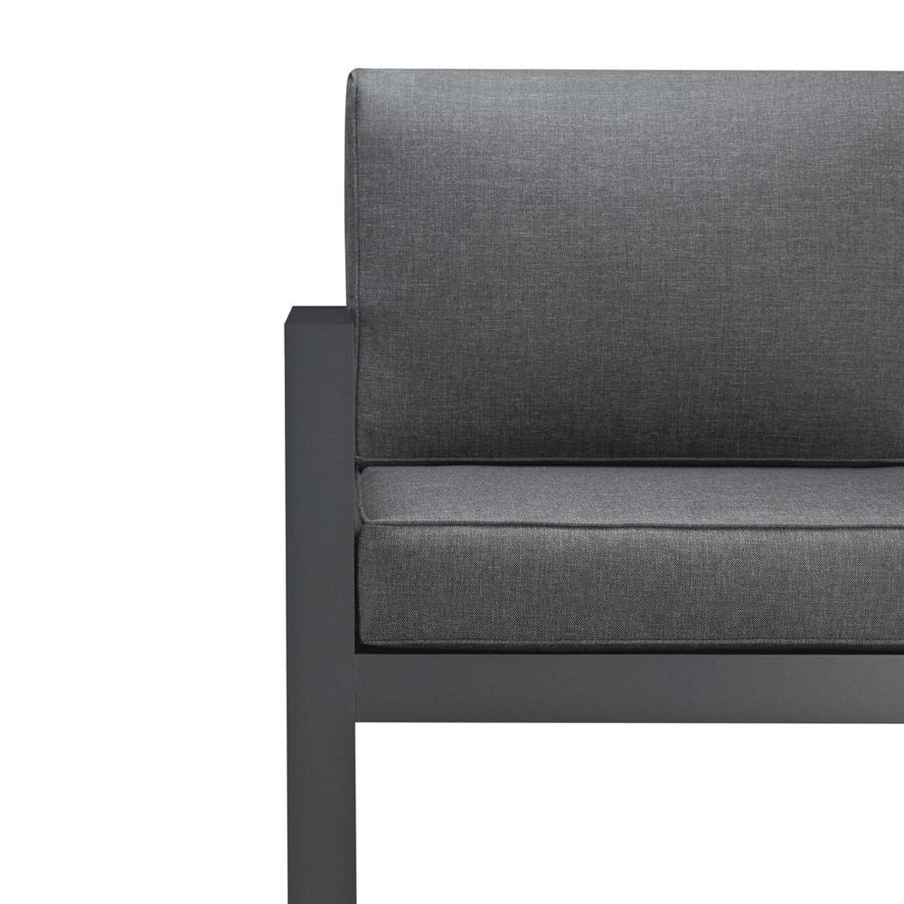 Baltic Outdoor Chair Set in Gray Aluminum Frame with Gray Cushions - Outdoor Art Pros