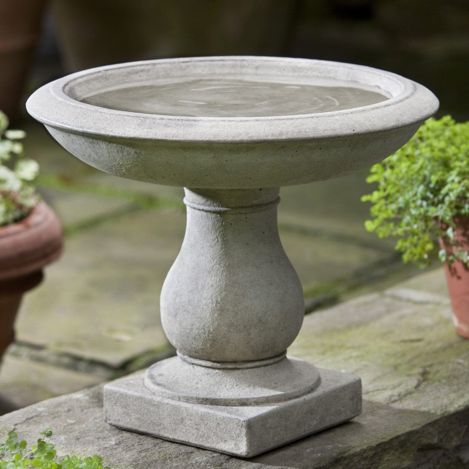 Beauvoir Cast Stone Birdbath - Outdoor Art Pros