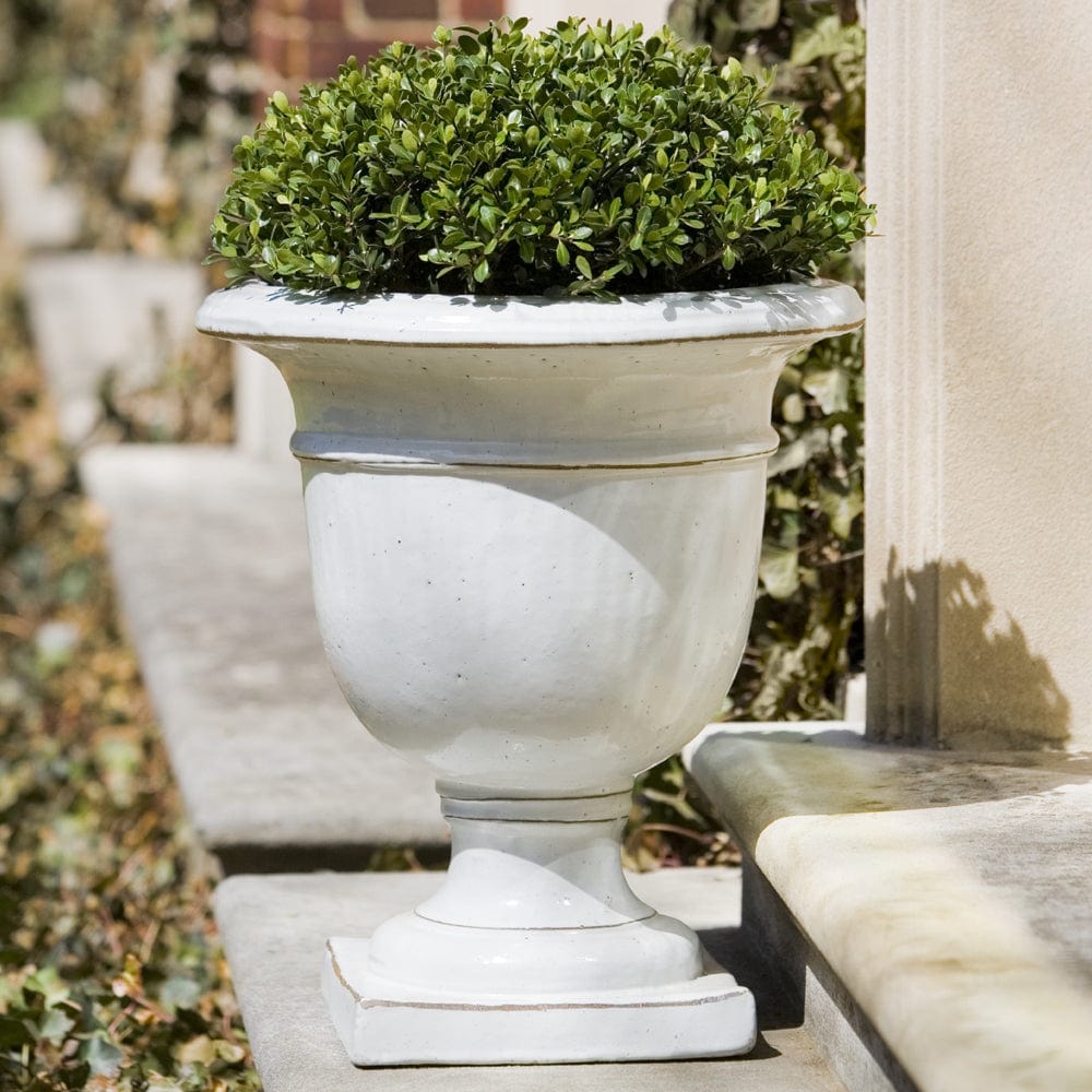 Beldon Urn | Antique White Glazed Terra Cotta Planter