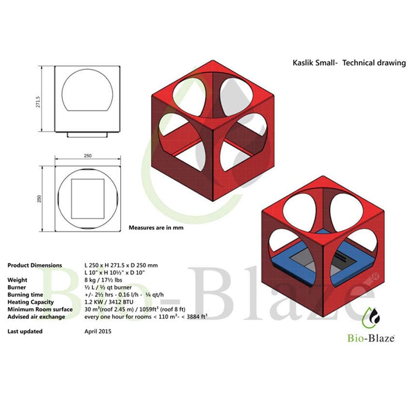 Bio-Blaze Kaslik Freestanding Fireplace - Small