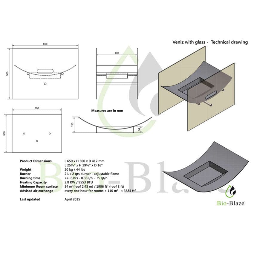Bio Blaze Veniz Bio-Ethanol Fireplace