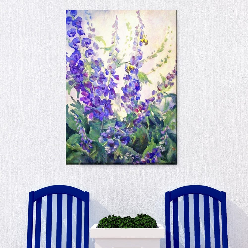 Blue Delphi Outdoor Canvas Art - Outdoor Art Pros