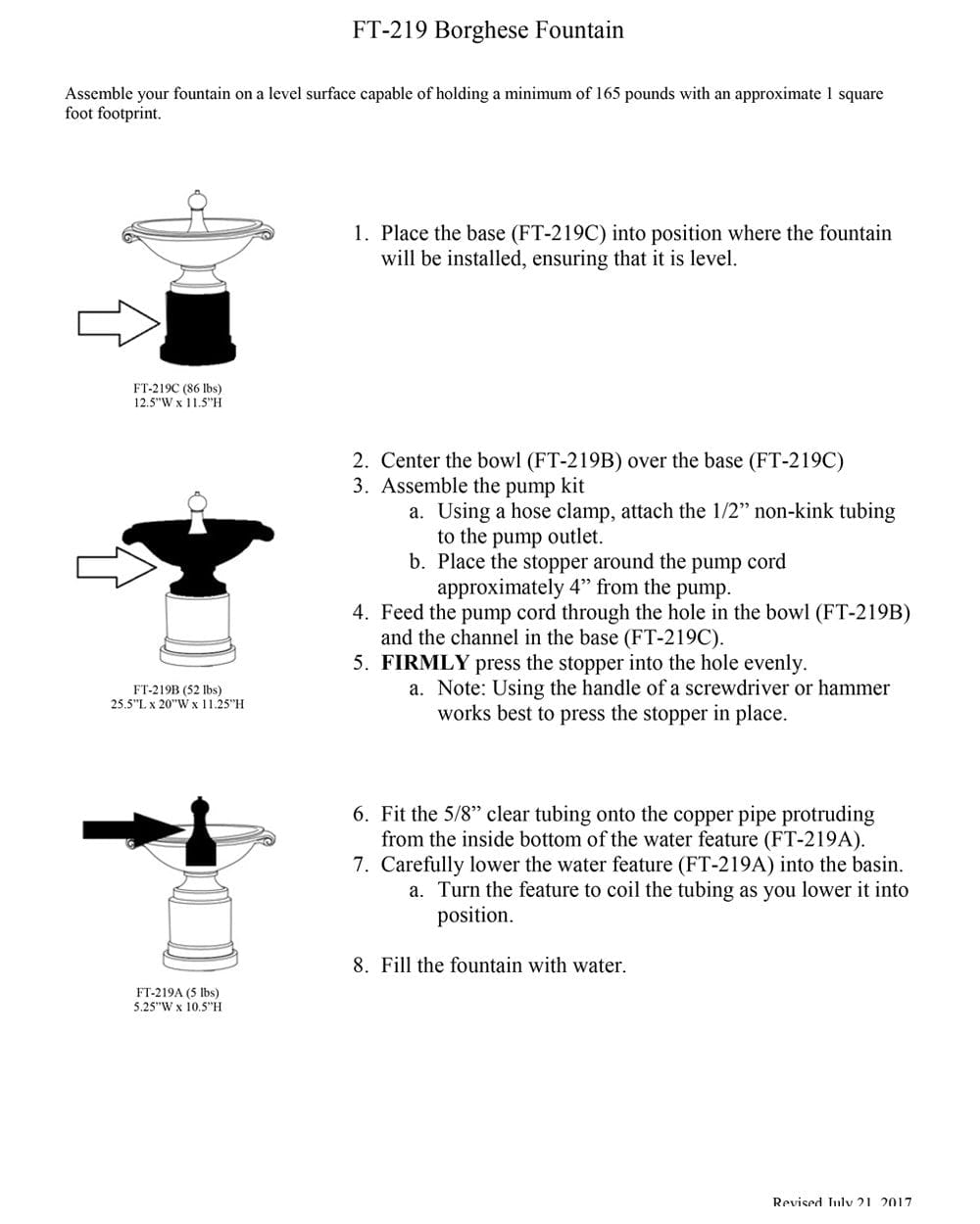 Borghese Water Fountain - Outdoor Art Pros