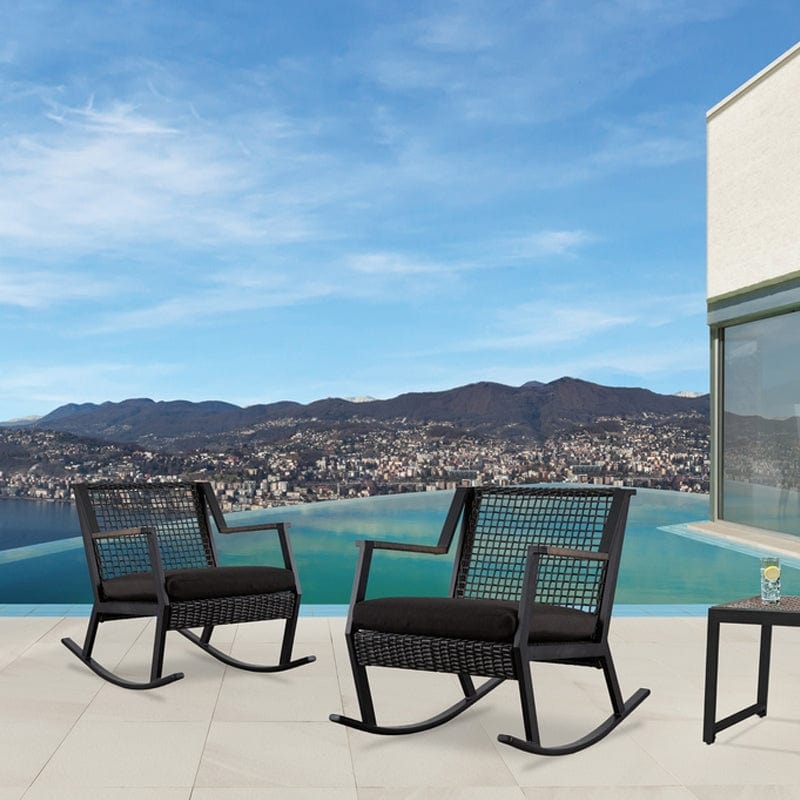 Calvin Rocker Chairs Set of 2 in Black