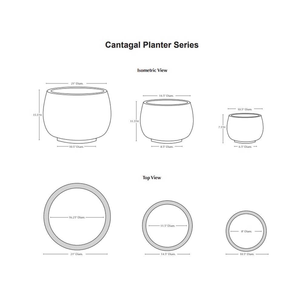 Cantagal Planter Nested Set of 3 | Angkor Glazed Collection