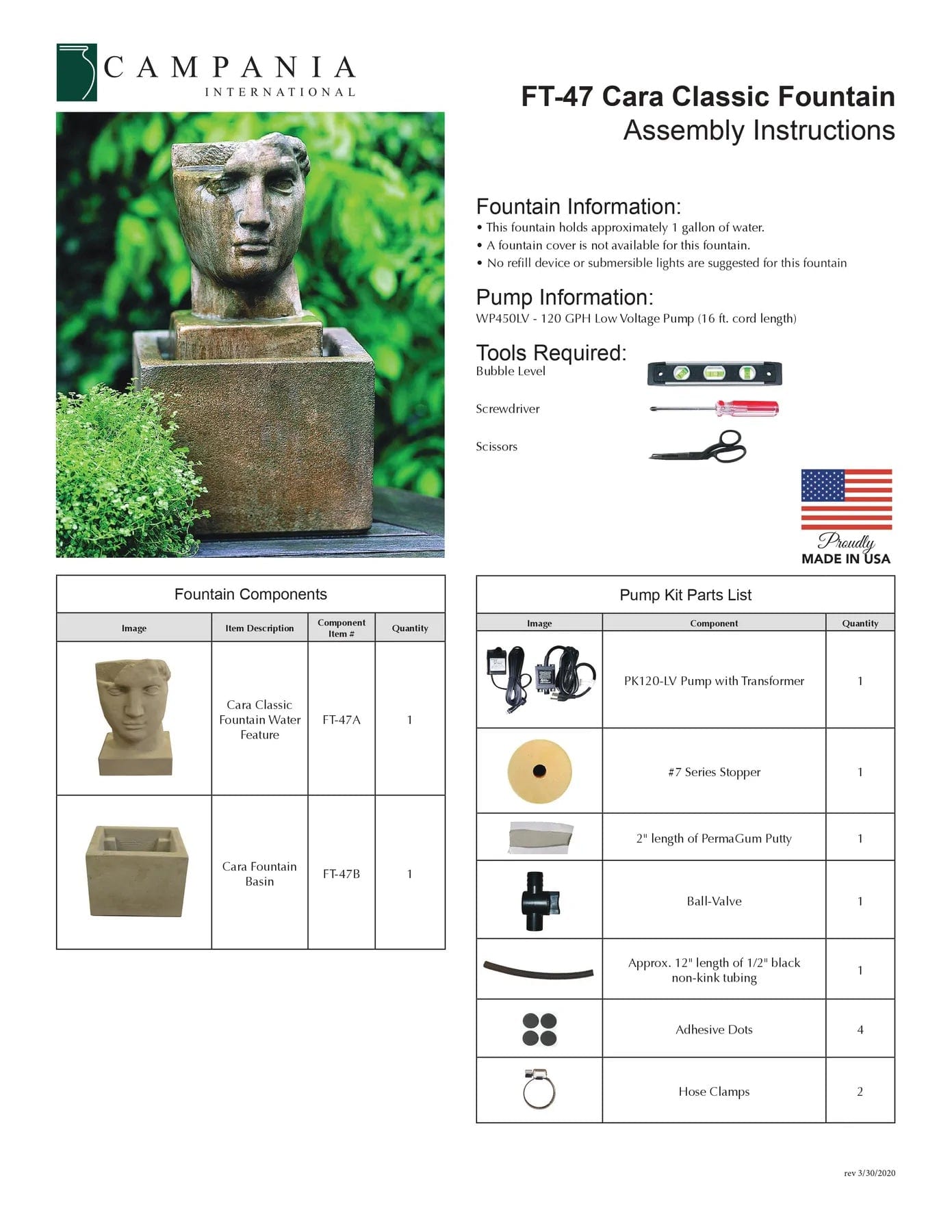 Cara Classica Fountain - Outdoor Art Pros