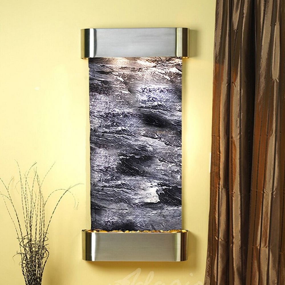 Cascade_Springs_Black_Spider_Marble_Stainless_Steel_Rounded_Corners - Outdoor Art Pros