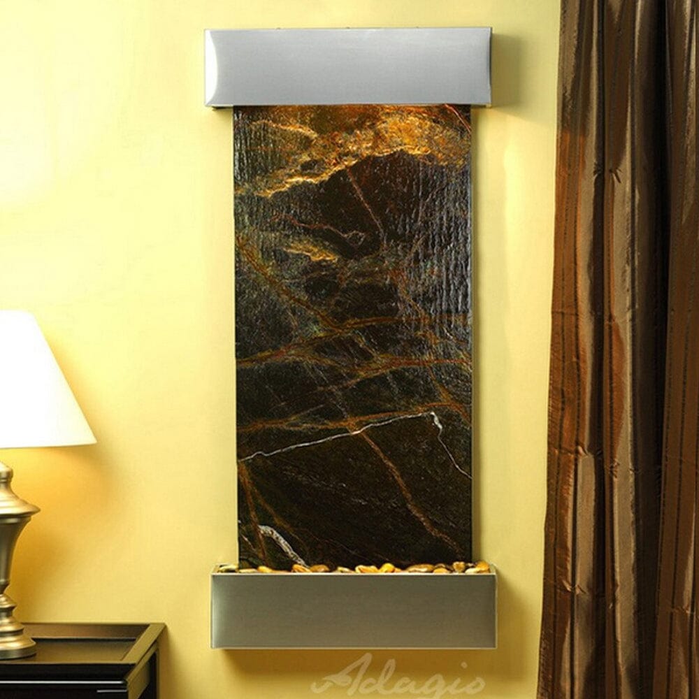 Cascade_Springs_Rainforest_Green_Marble_Stainless_Steel_Squared_Corners - Outdoor Art Pros