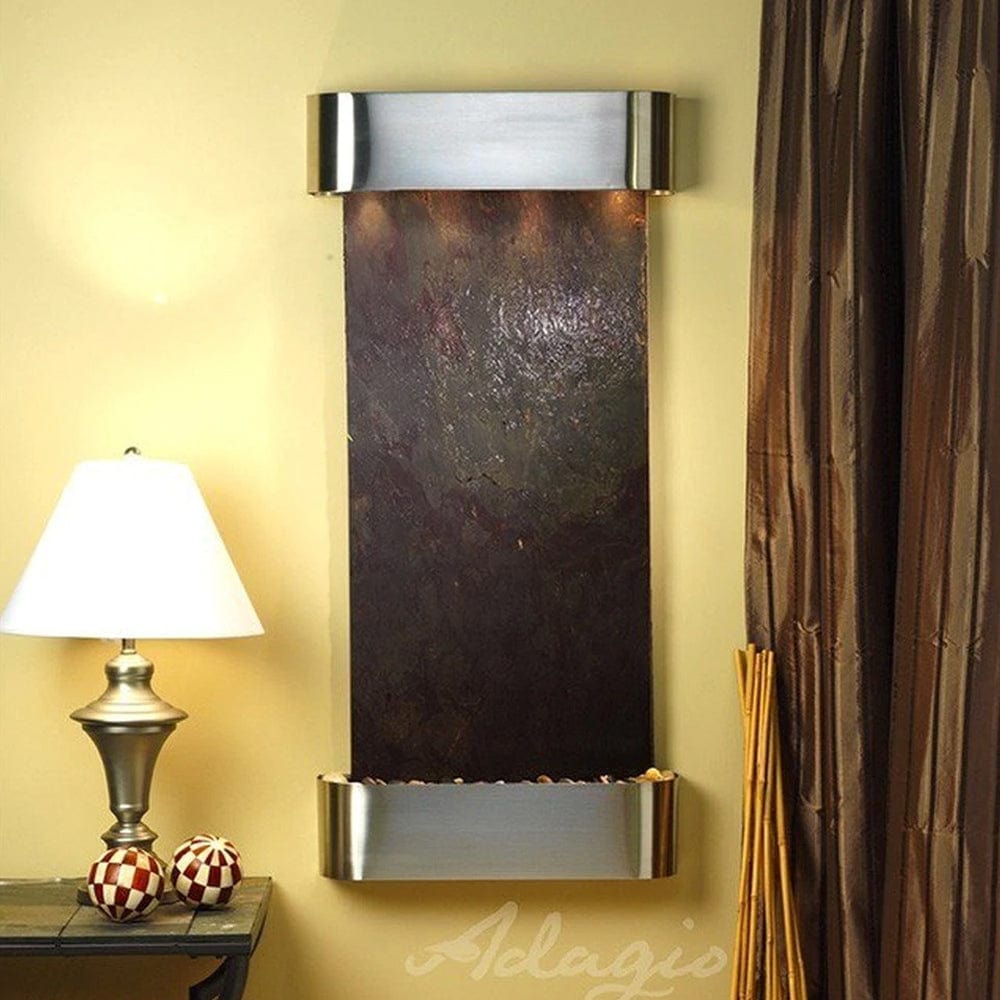 Cascade_Springs_Stainless_Steel_with_Rounded_Corners_and_Rajah_Feather_Stone_Slate - Outdoor Art Pros
