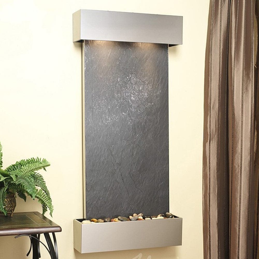 Cascade_Springs_Stainless_Steel_with_Squared_Corners_with_Black_Featherstone - Outdoor Art Pros