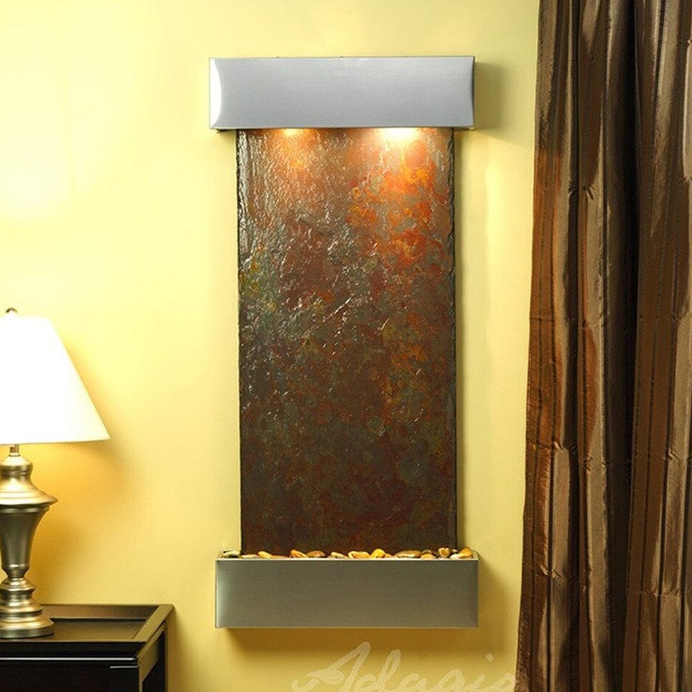 Cascade_Springs_Stainless_Steel_with_Squared_Corners_with_Rajah_Slate - Outdoor Art Pros