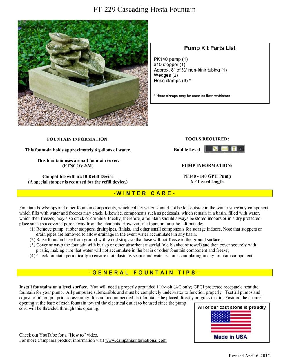 Cascading Hosta Leaf Water Fountain - Outdoor Art Pros