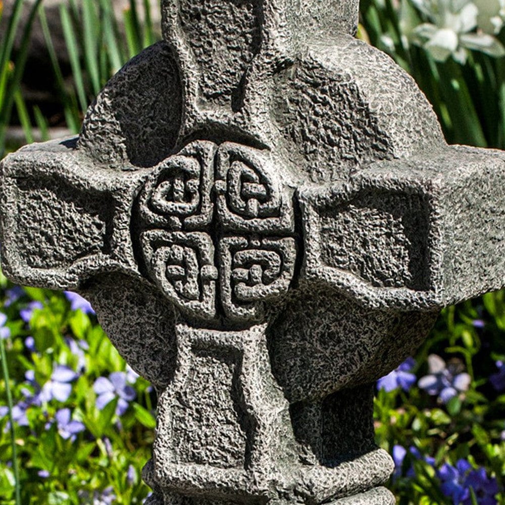 Celtic Cross Cast Stone Garden Statue - Outdoor Art Pros