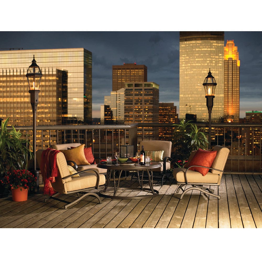 Chat Rocking Chairs with Tan Cushions Set of 2 - Outdoor Art Pros