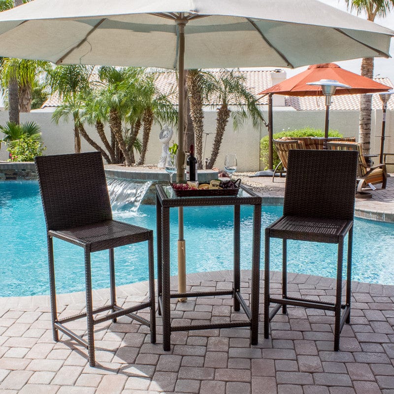 chocolate patio umbrella Chocolate Bistro Table & Chair Set
