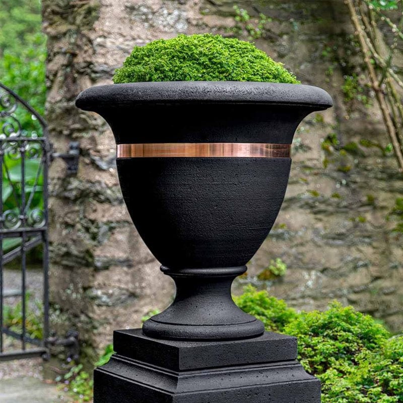 Classic Copper Banded Urn - Large - Outdoor Art Pros