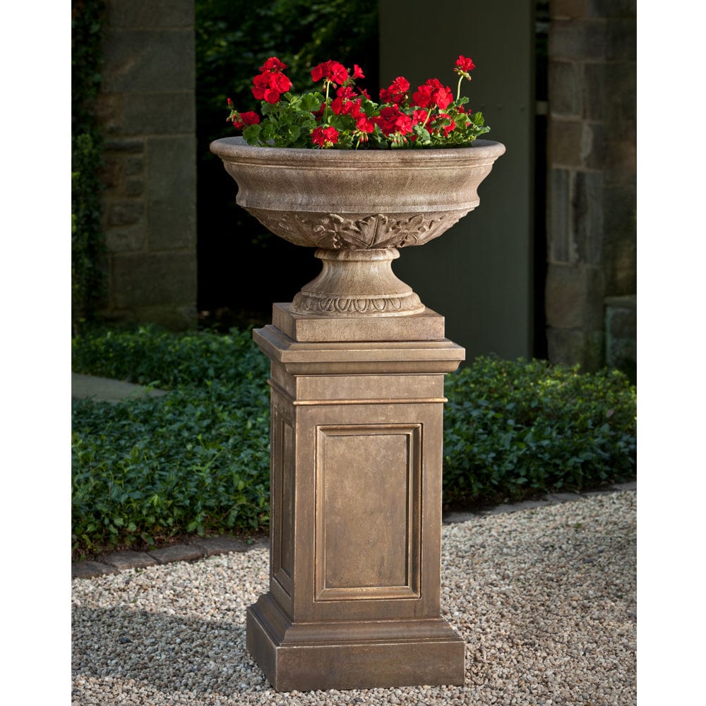 Coachhouse Urn on Coachhouse Pedestal - Outdoor Art Pros